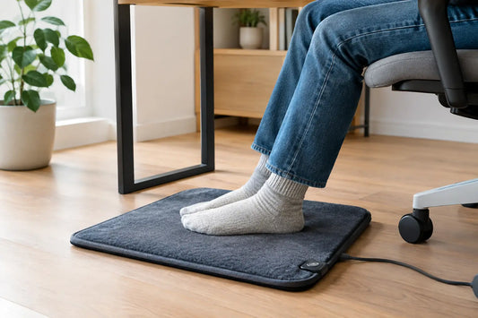 Een verwarmde voetenmat onder bureau kiezen